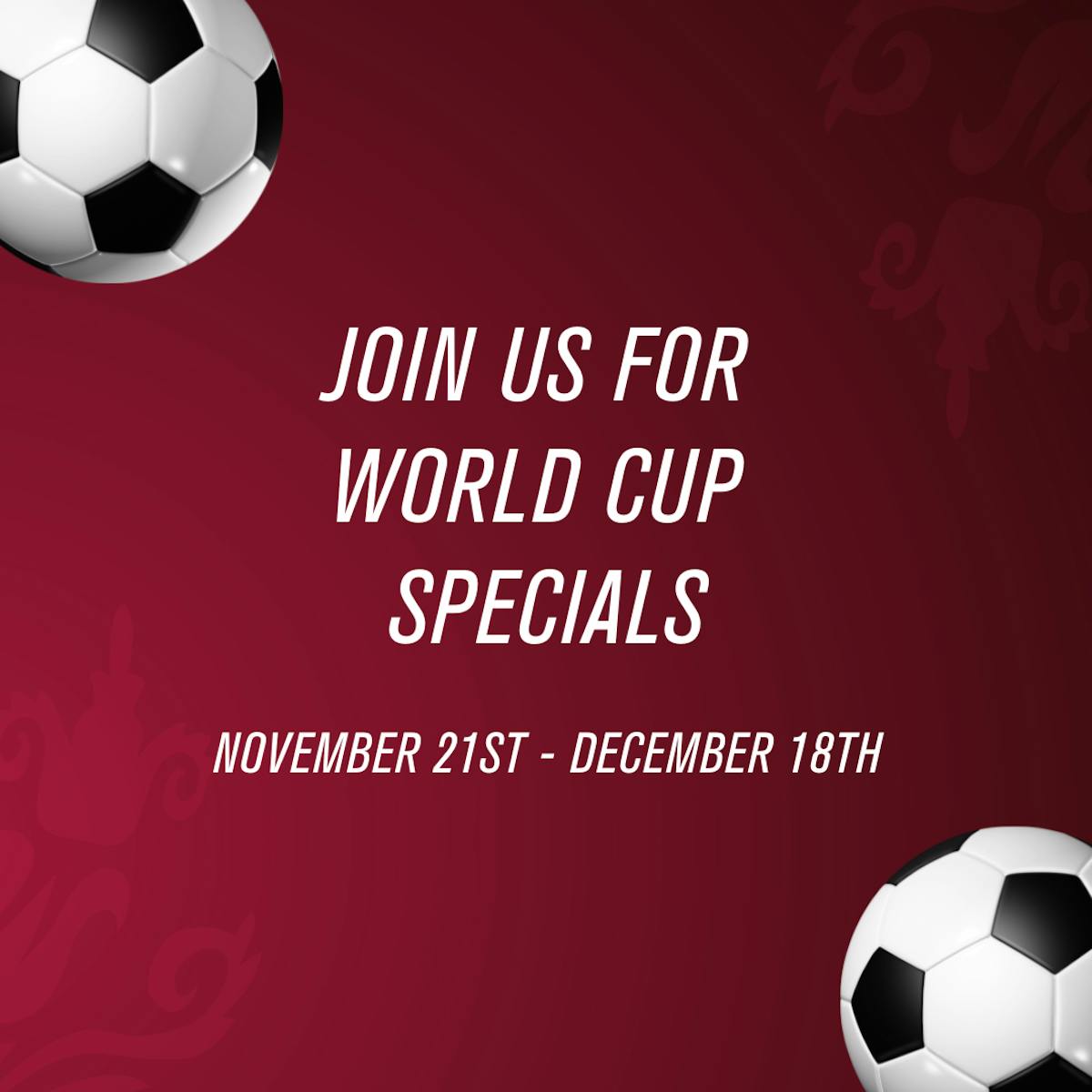 a promotional image highlighting food specials for the FIFA World Cup at Arnaldo Richards' Picos Restaurant in Houston, Texas