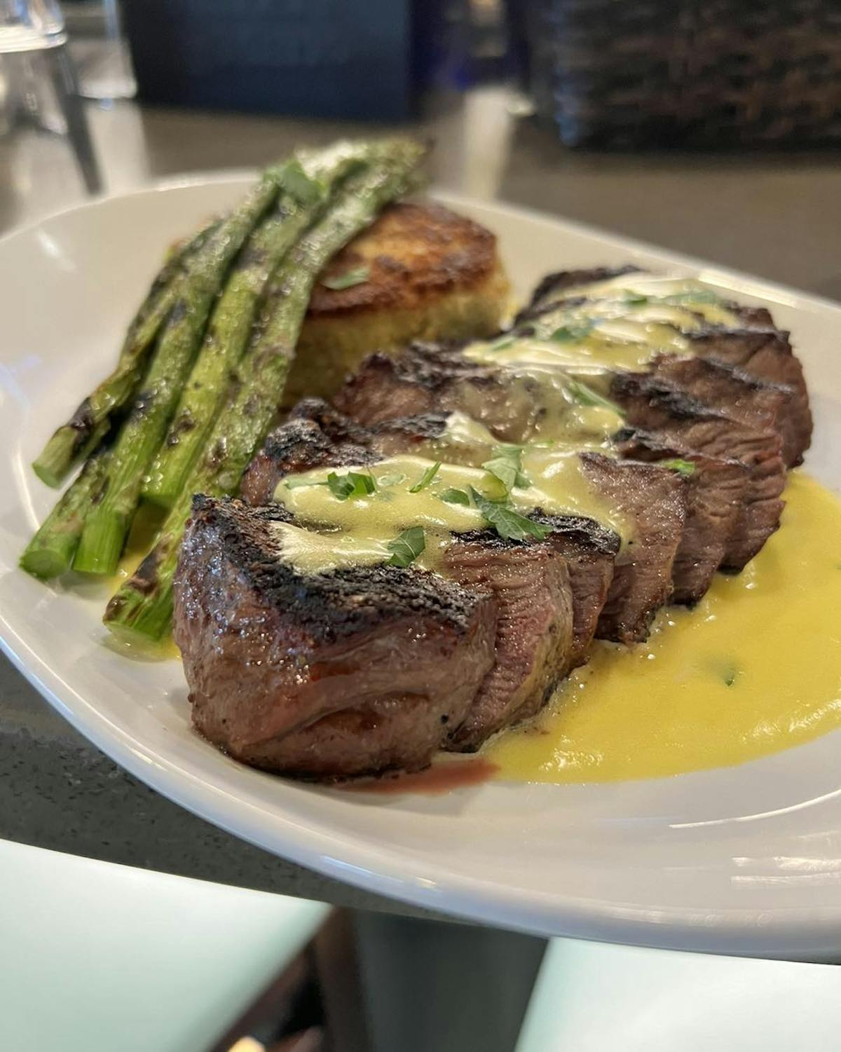 a plate of food on a table
