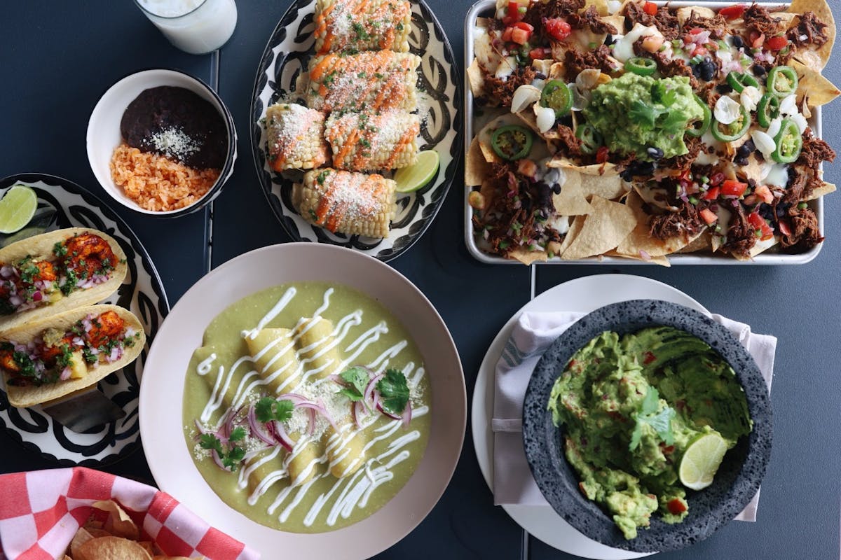 a bunch of different types of food on a plate