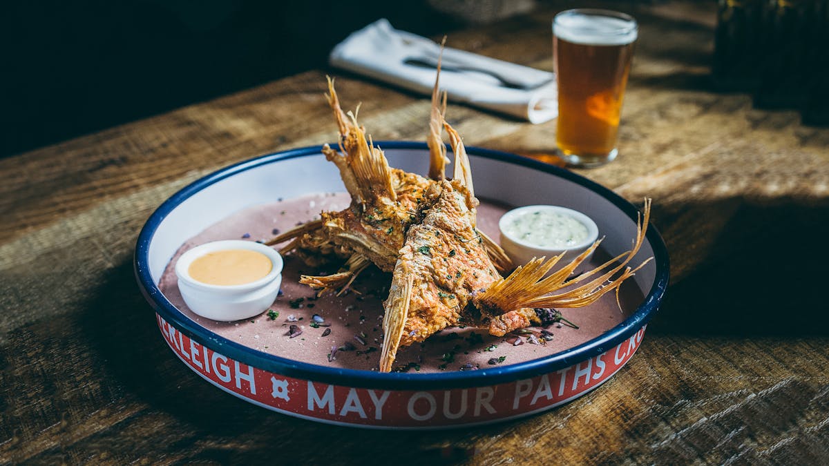 a plate of food on a table