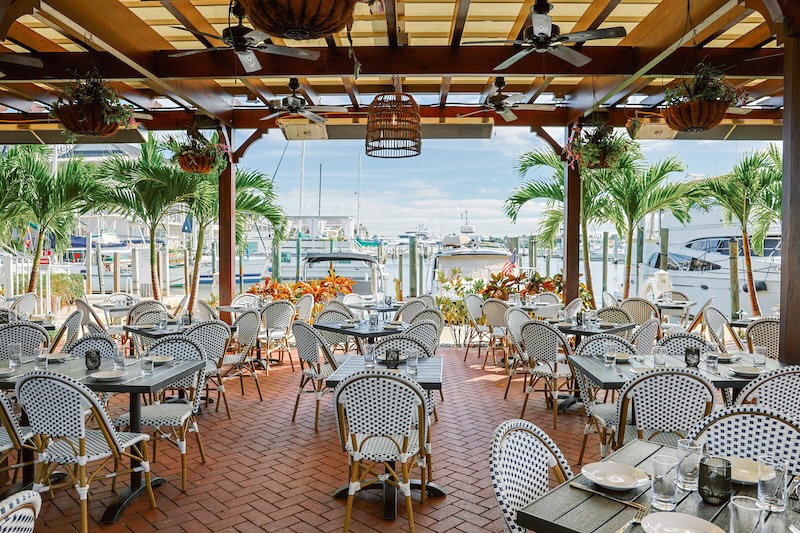 a group of lawn chairs sitting on top of a table
