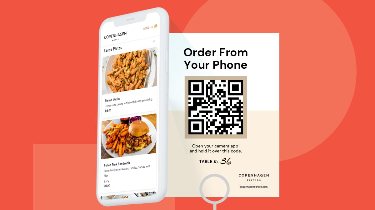 a screenshot of a cell phone and QR code