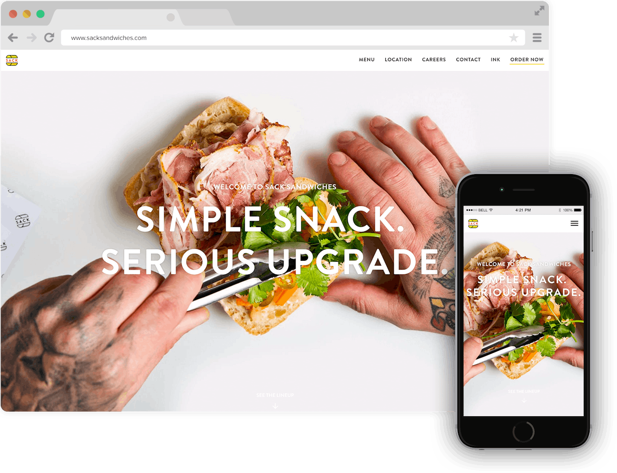 a screen shot Sack Sandwiches