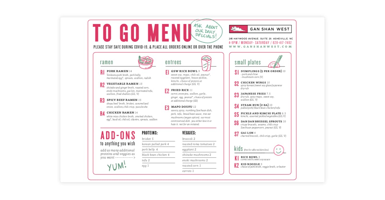 calendarGan Shan West worked with a local design company to send direct mail to its Asheville, NC neighbors