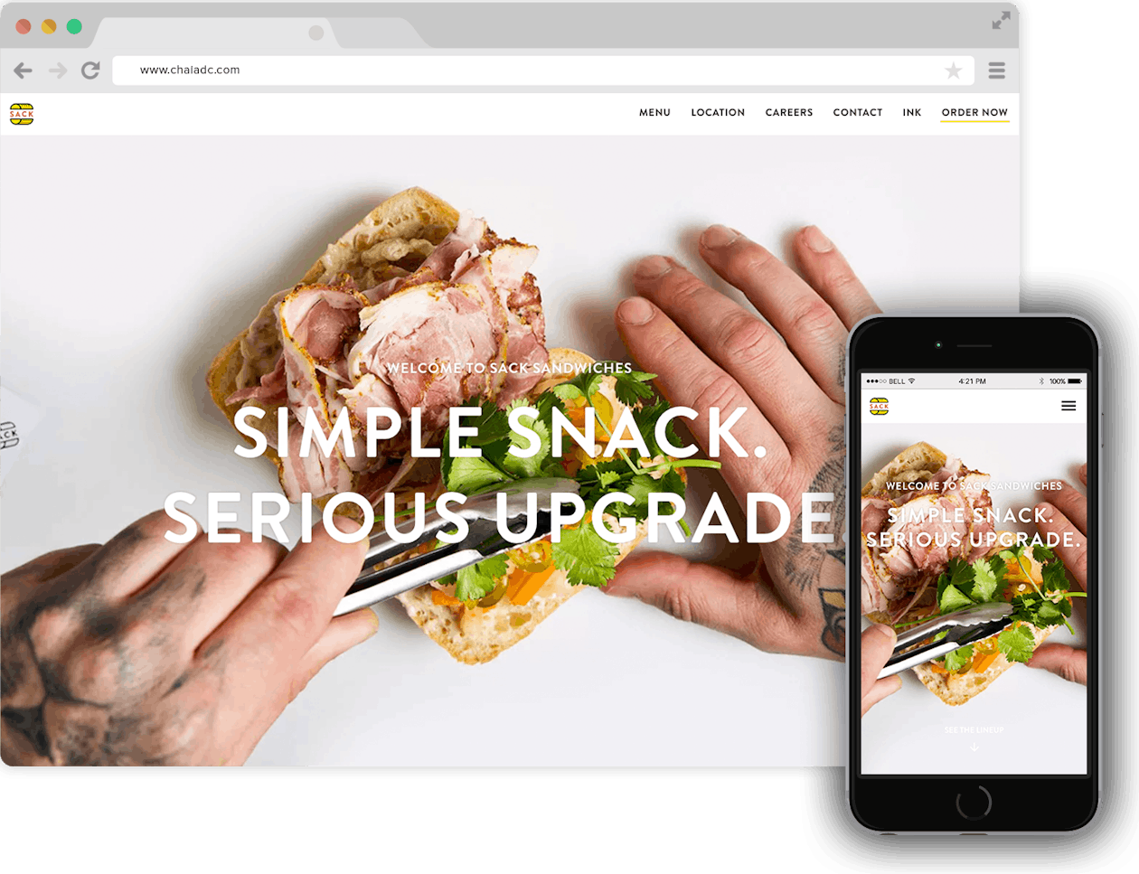 Sack Sandwiches homepage