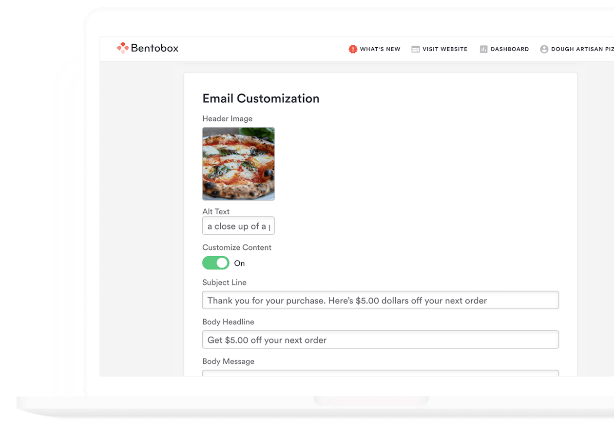 dough artisan pizza ed simmons bentobox testimonial email marketing automation