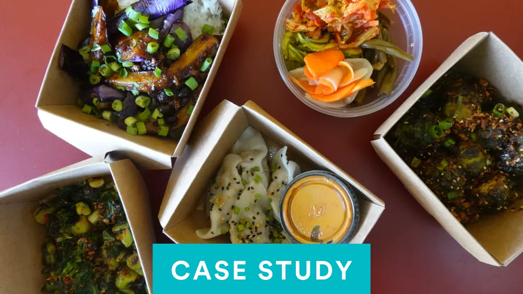 a box filled with different types of food on a table