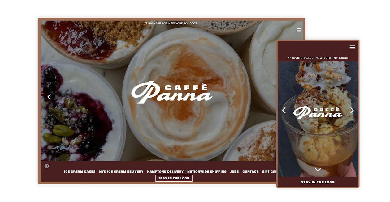 caffee panna's website