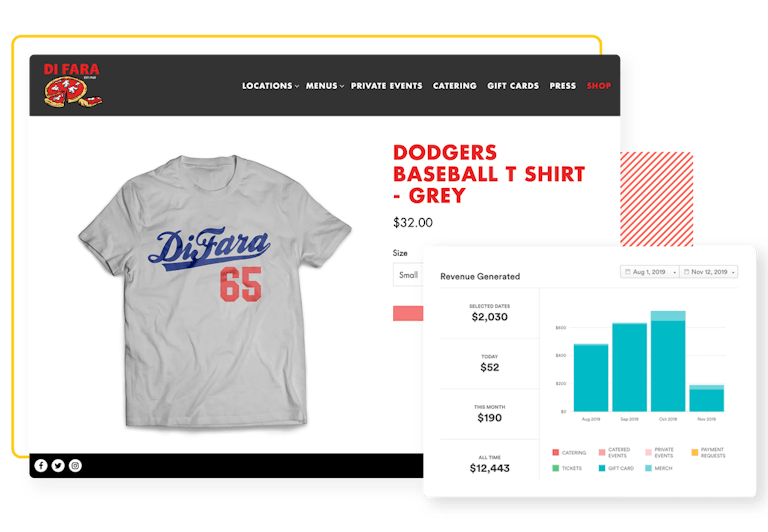 composition of BentoBox merchandise shop and backend dashboard