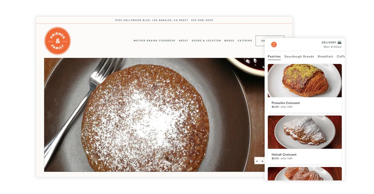 example of a bakery website