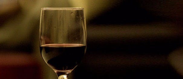 a glass of red wine