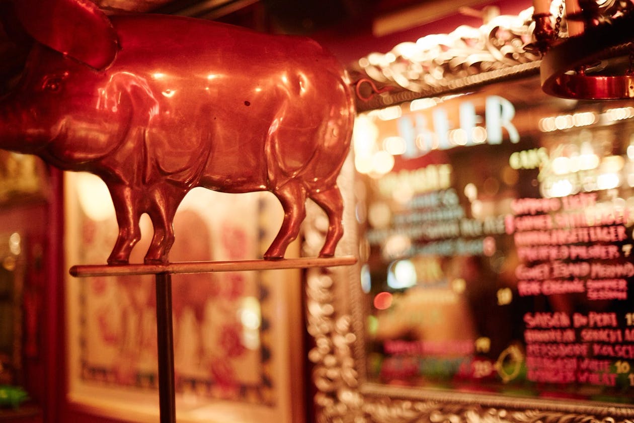 Inside the spotted pig, there are fun pig figurines.