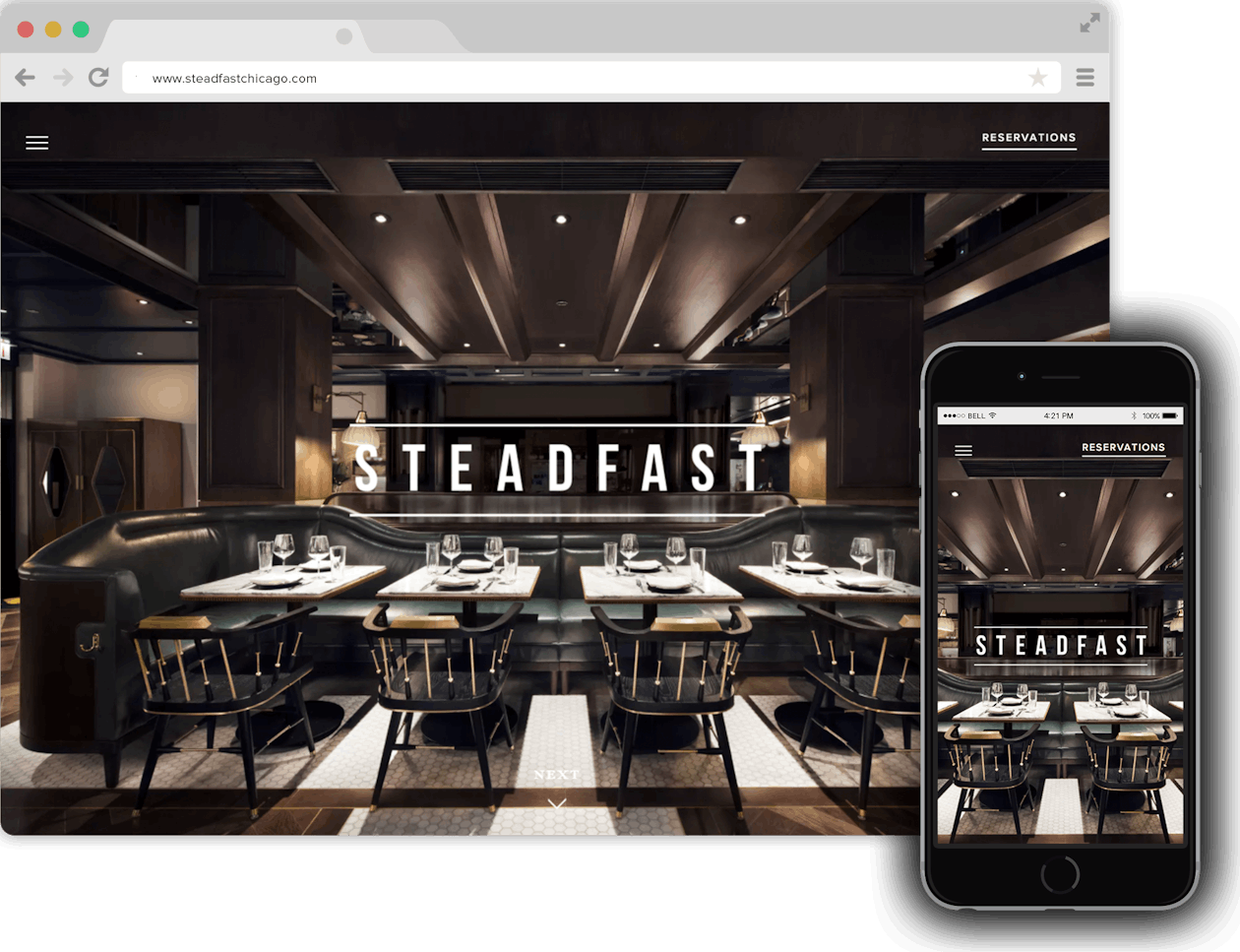 Screenshot of Steadfast website