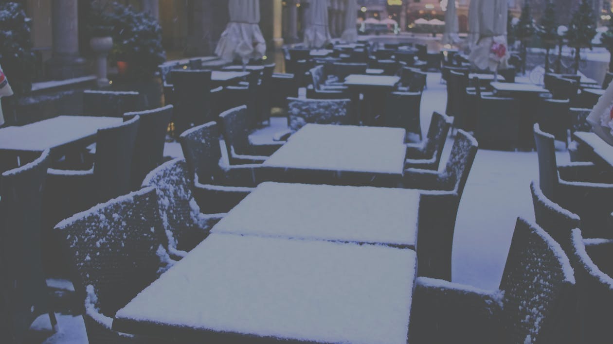 A picture of snow on a table.