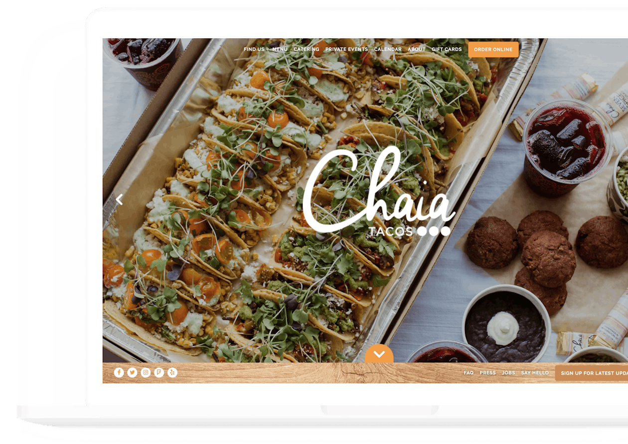 a screenshot of Chaia Taco's website