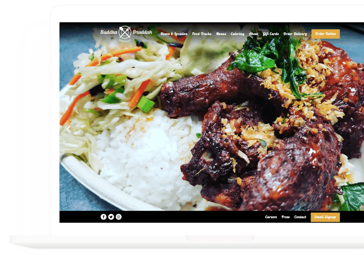 a screenshot of buddha bruddah's website