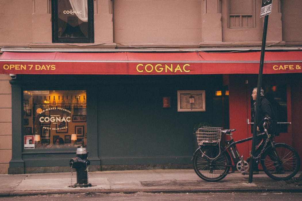 Entrance to Brasserie Cognac in New York City