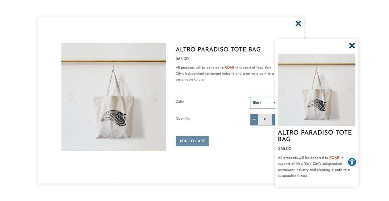 The website for Altro Paradiso