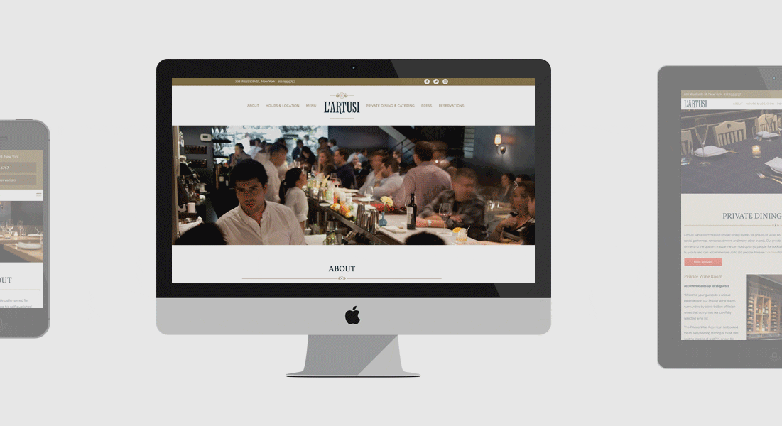 L'Artusi's mobile responsive website.