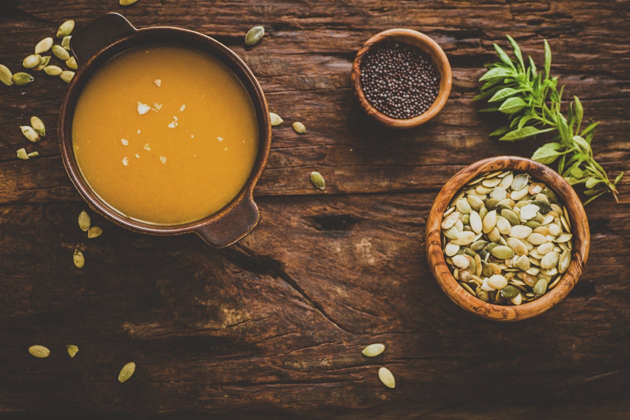 a bowl of food on a table