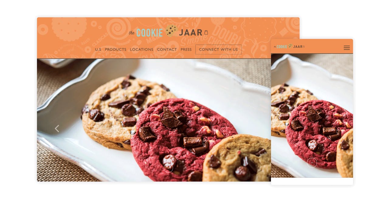 A screenshot of a bakery website.