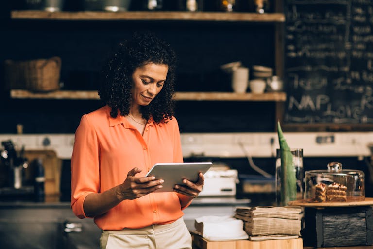 a person with a tablet computer