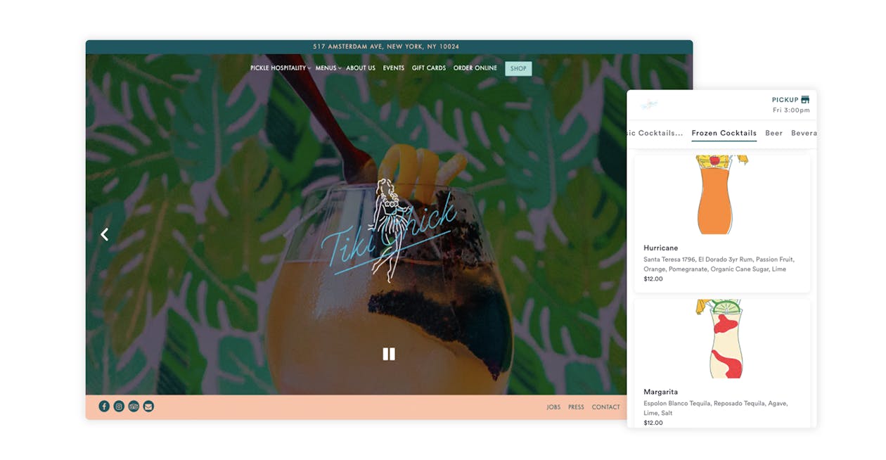 Tiki Chick sells frozen cocktails for pickup and delivery through their website