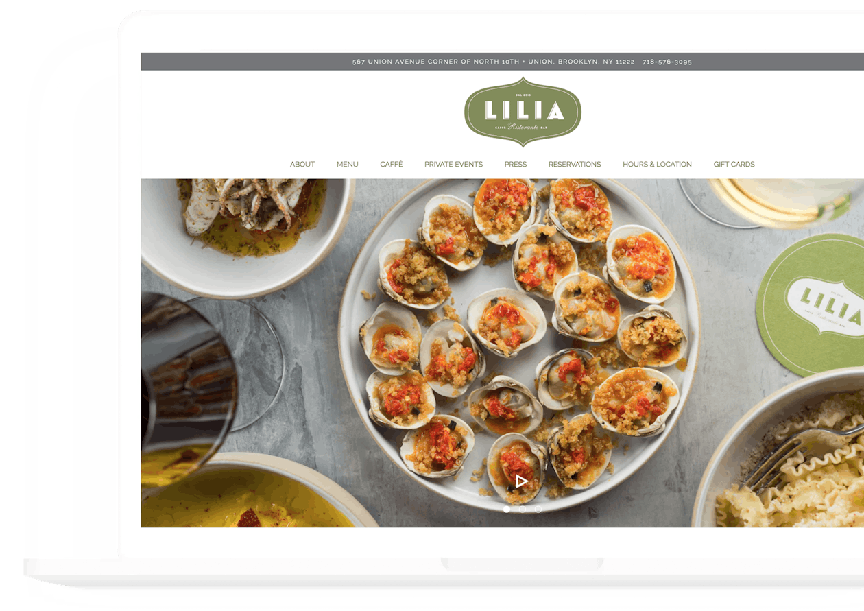 screenshot of Lilia's website