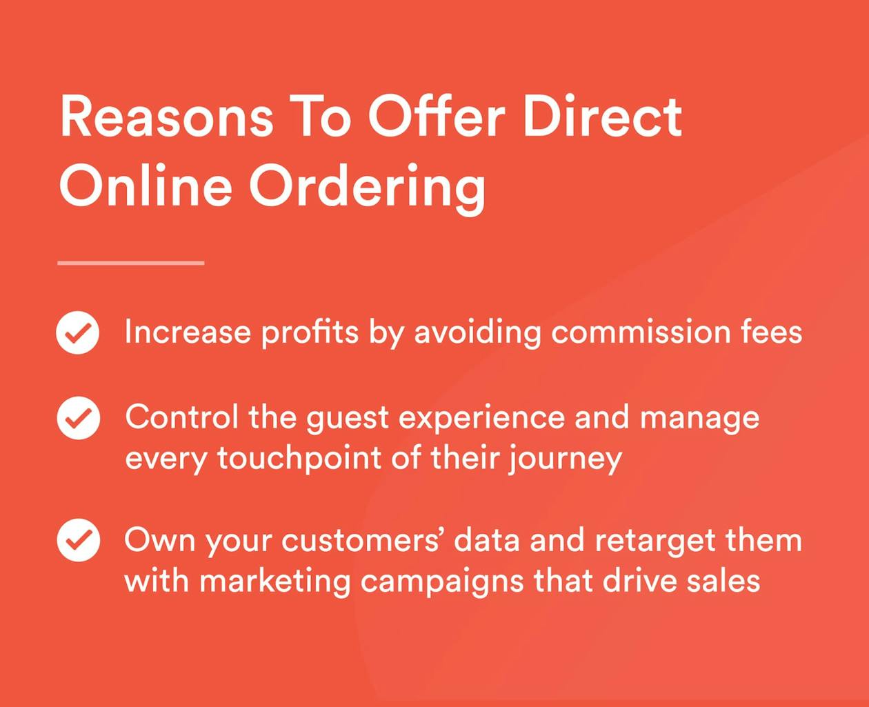 A graphic explaining the 3 reasons to offer direct online ordering.