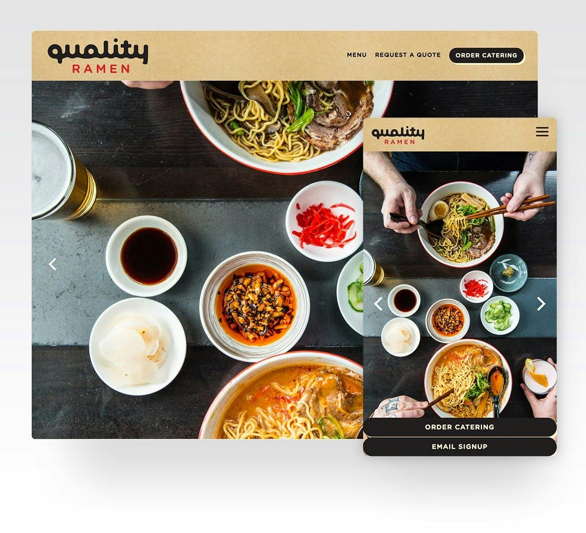 Screenshot of Quality Ramen website
