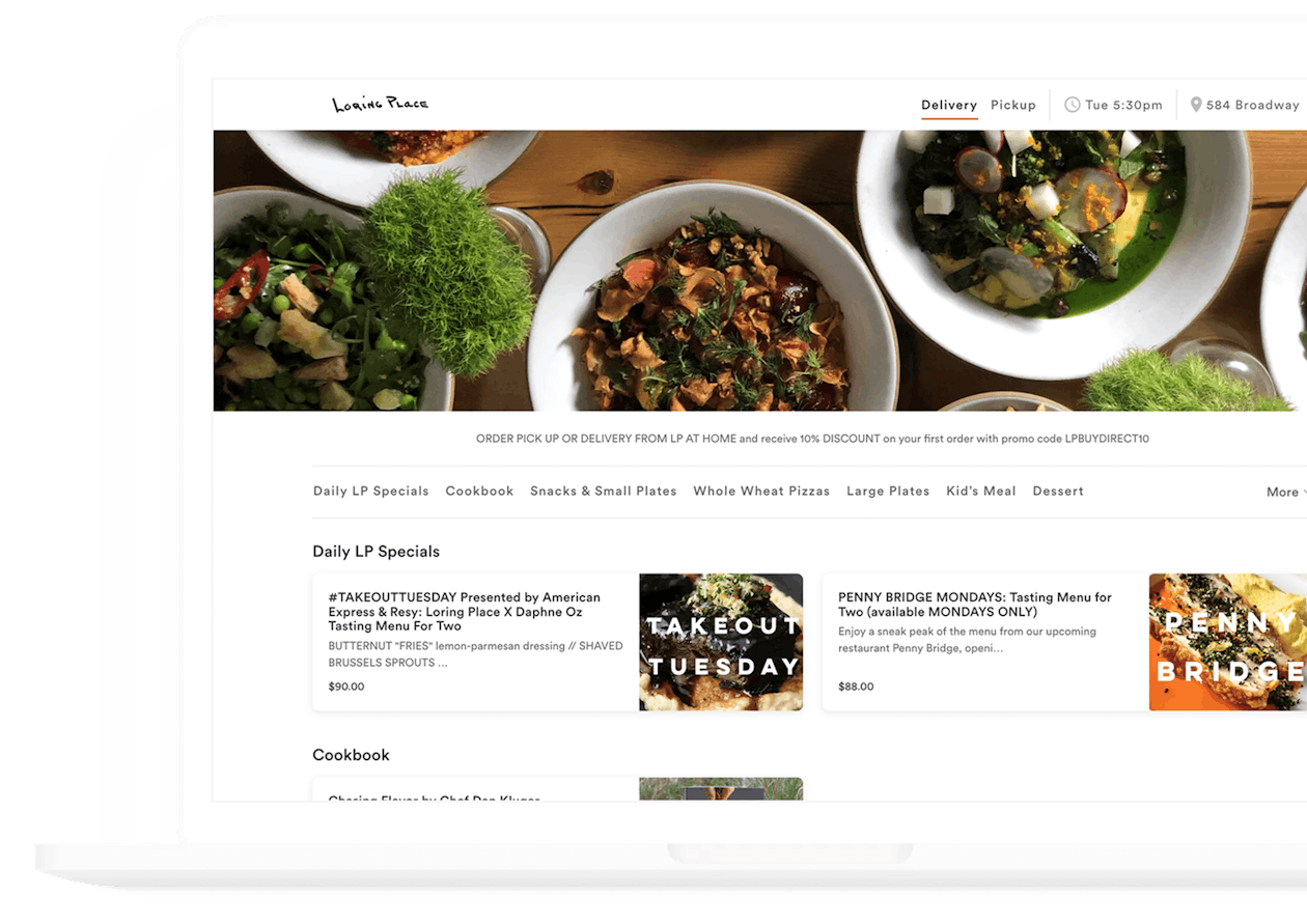 loring place order online - powered by bentobox