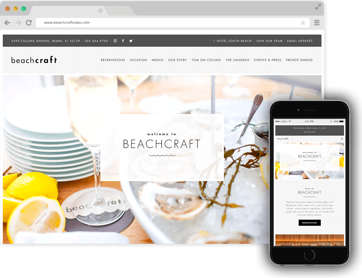 a screenshot of Beach Craft website