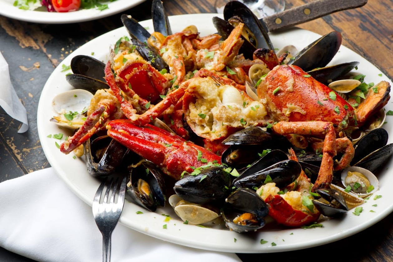 a plate of food on a table