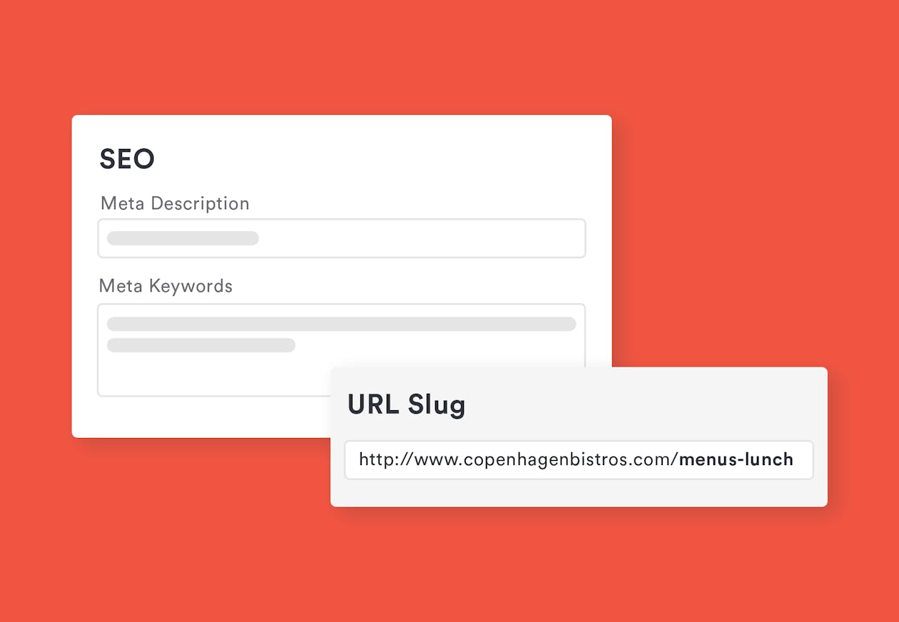 an image of the SEO and URL slug fields within BentoBox