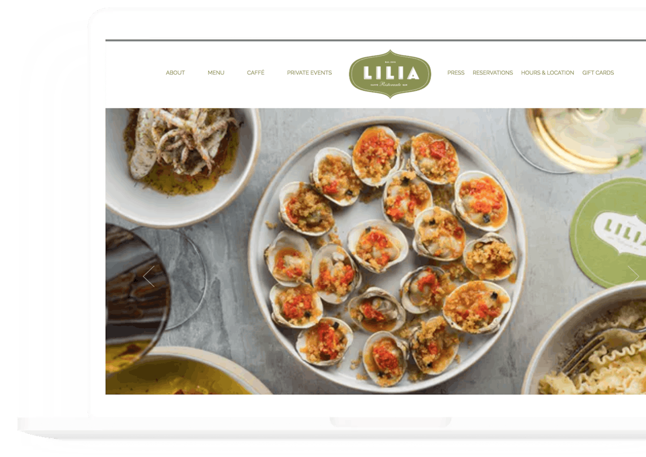 a screenshot of the lilia website