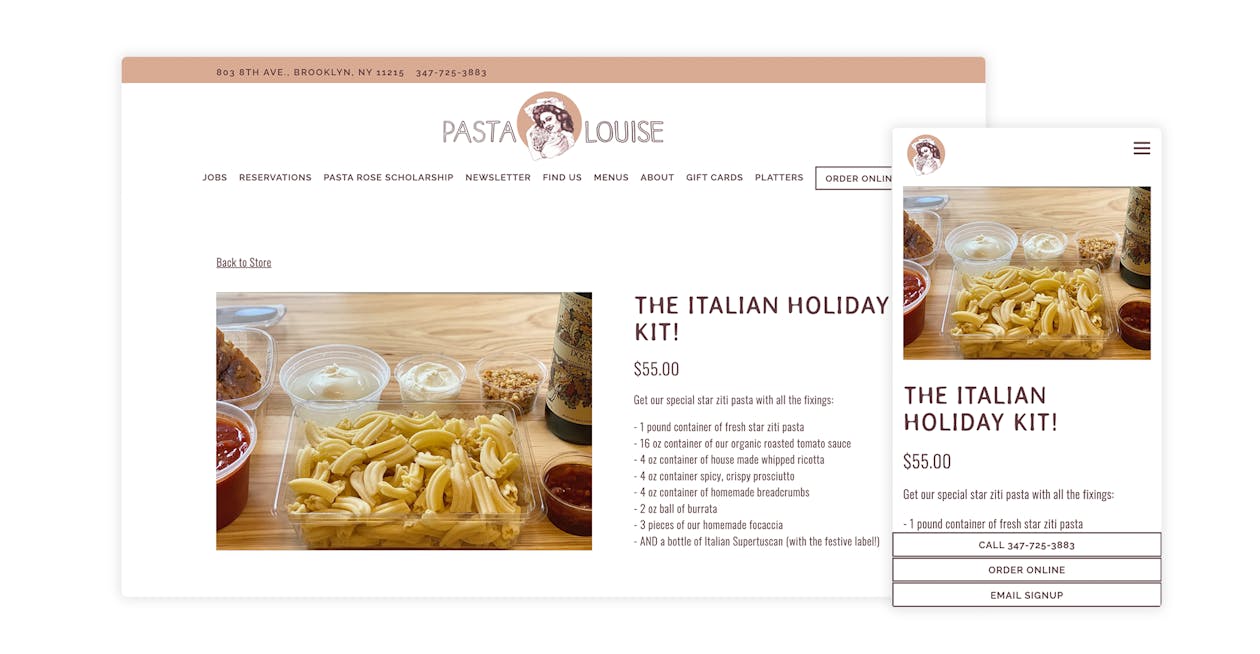the website for pasta louise