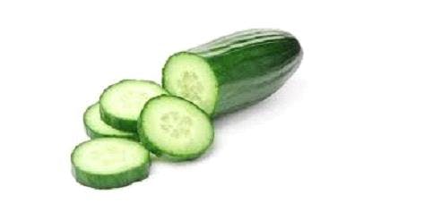 a cucumber with fruit in it