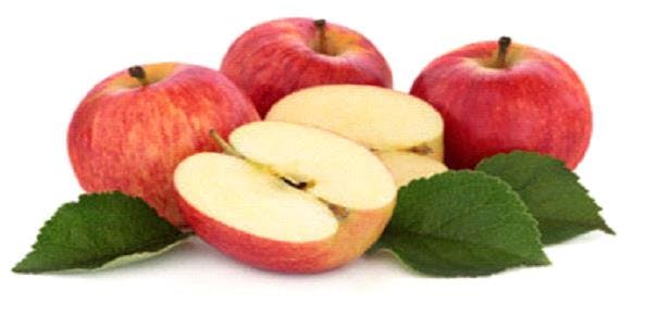 a sliced apple on a table