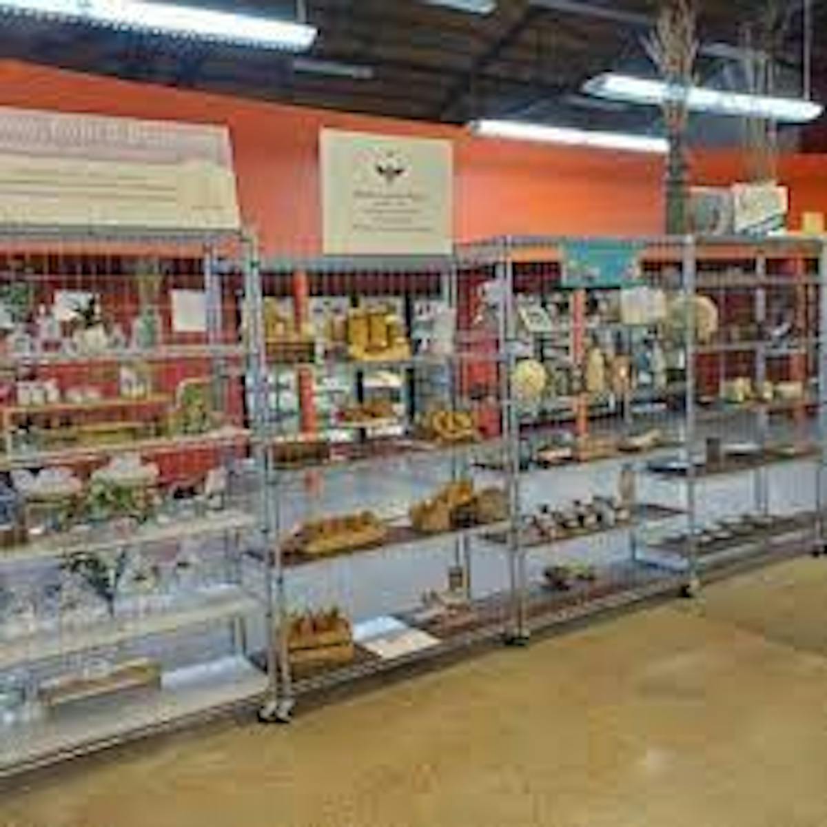 a close up of a store