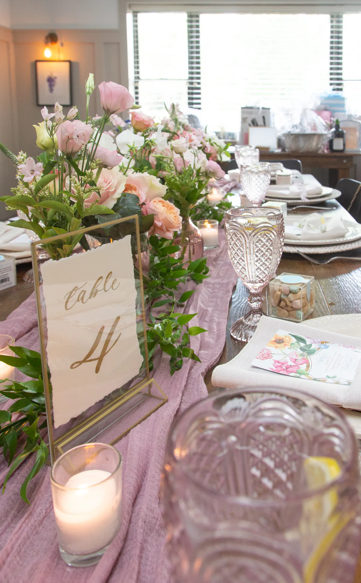 a vase of flowers on a table