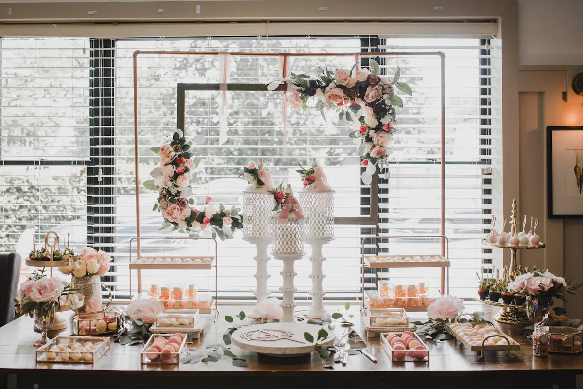 a vase of flowers on a table
