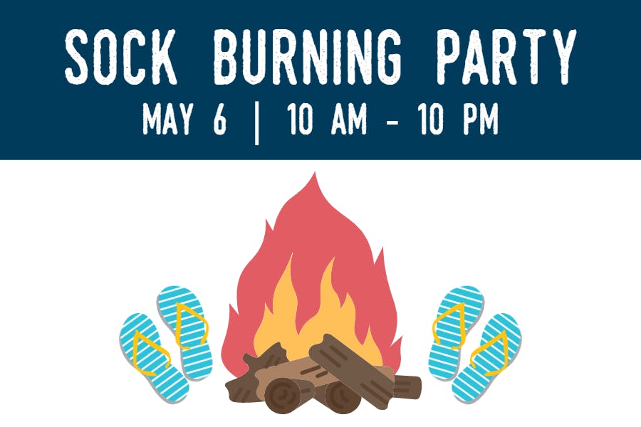 Sock Burning Party Yard Sale Deep Blue at Kitty Knight Seafood