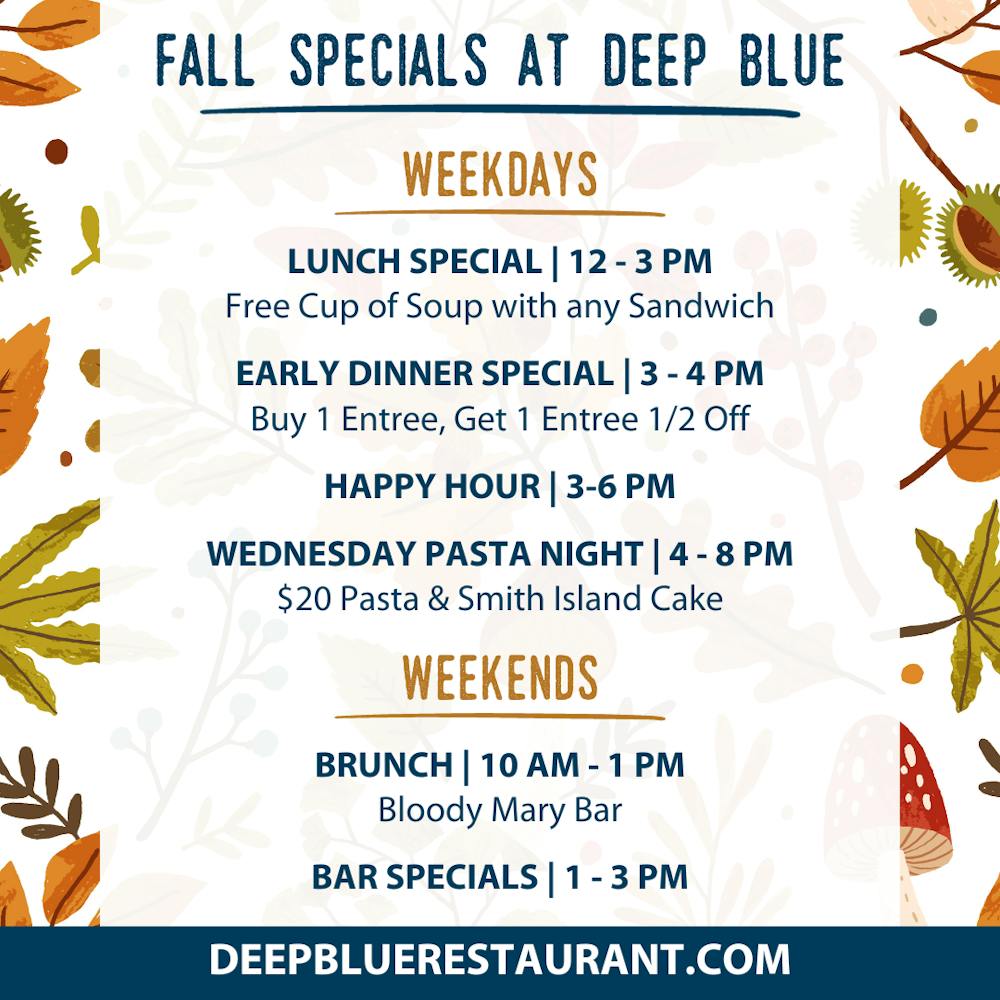 Menus Deep Blue at Kitty Knight in MD