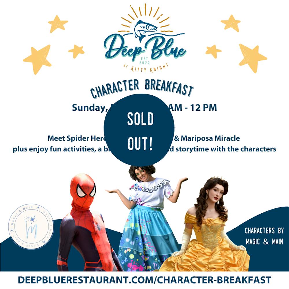 Character Breakfast Deep Blue at Kitty Knight Seafood Restaurant in