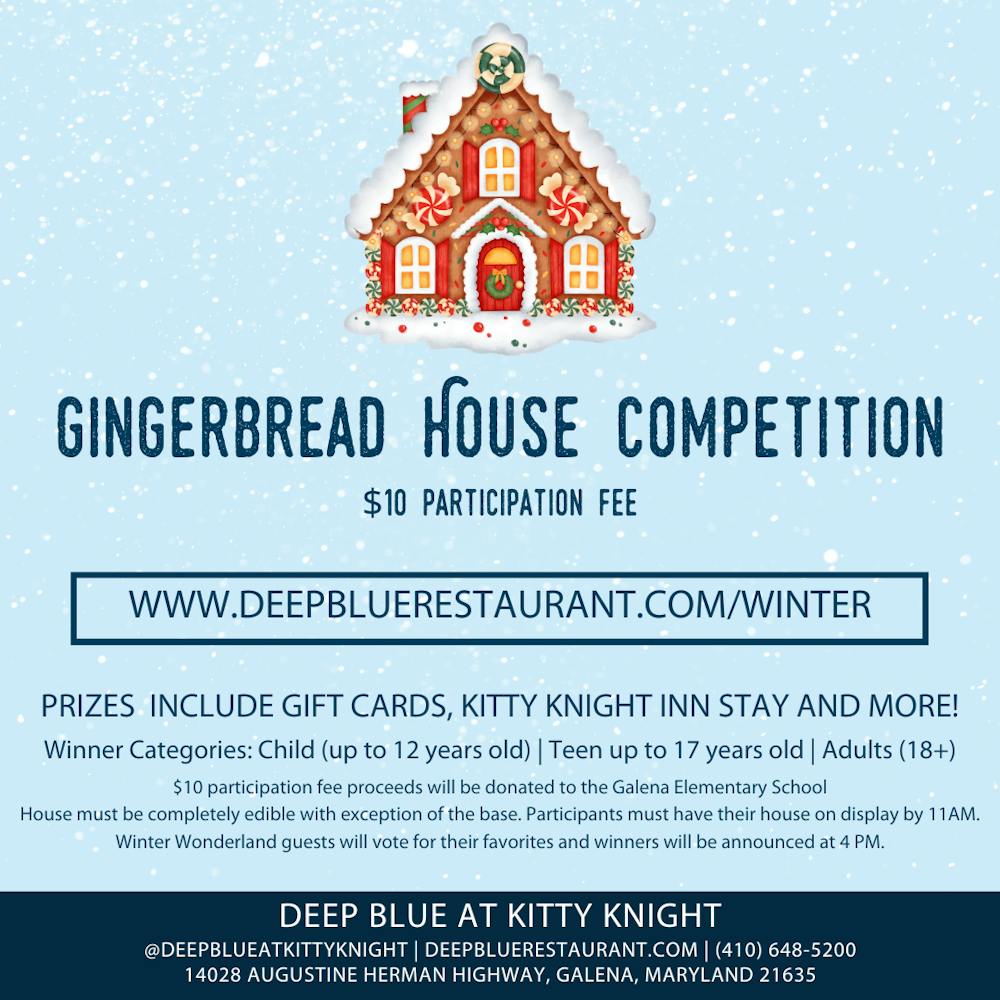 Gingerbread House Competition Deep Blue at Kitty Knight Seafood