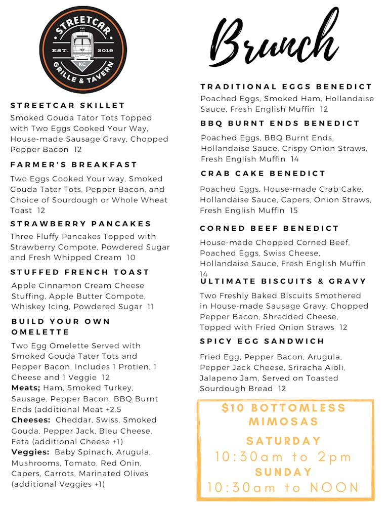 Menus Street Car Grille in Kansas City, MO