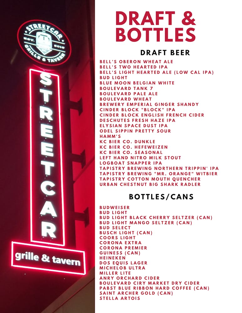 Menus Street Car Grille in Kansas City, MO