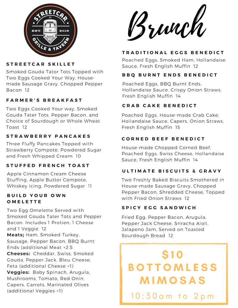 Menus Street Car Grille in Kansas City, MO