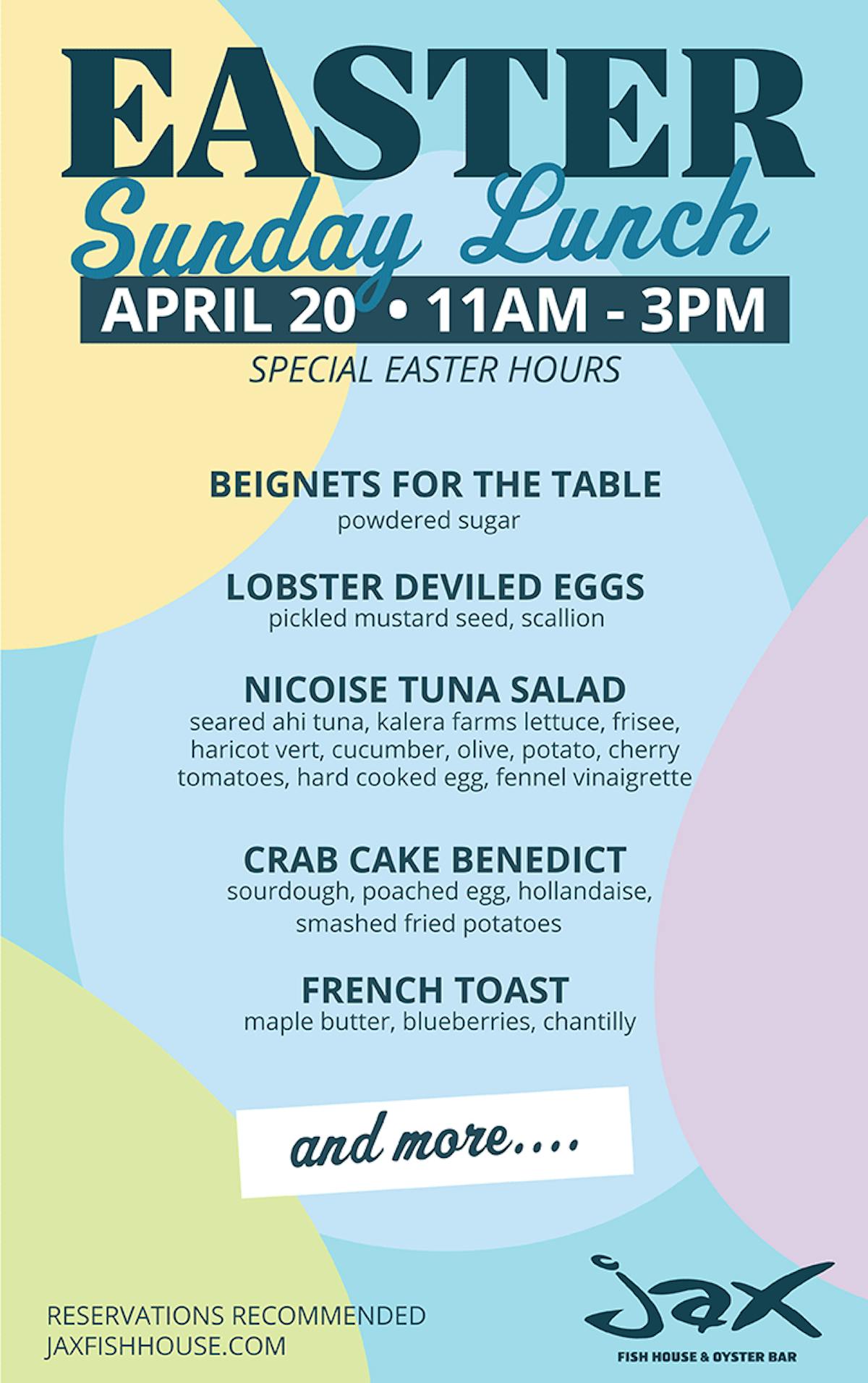 Easter Sunday Lunch at Jax Fish House