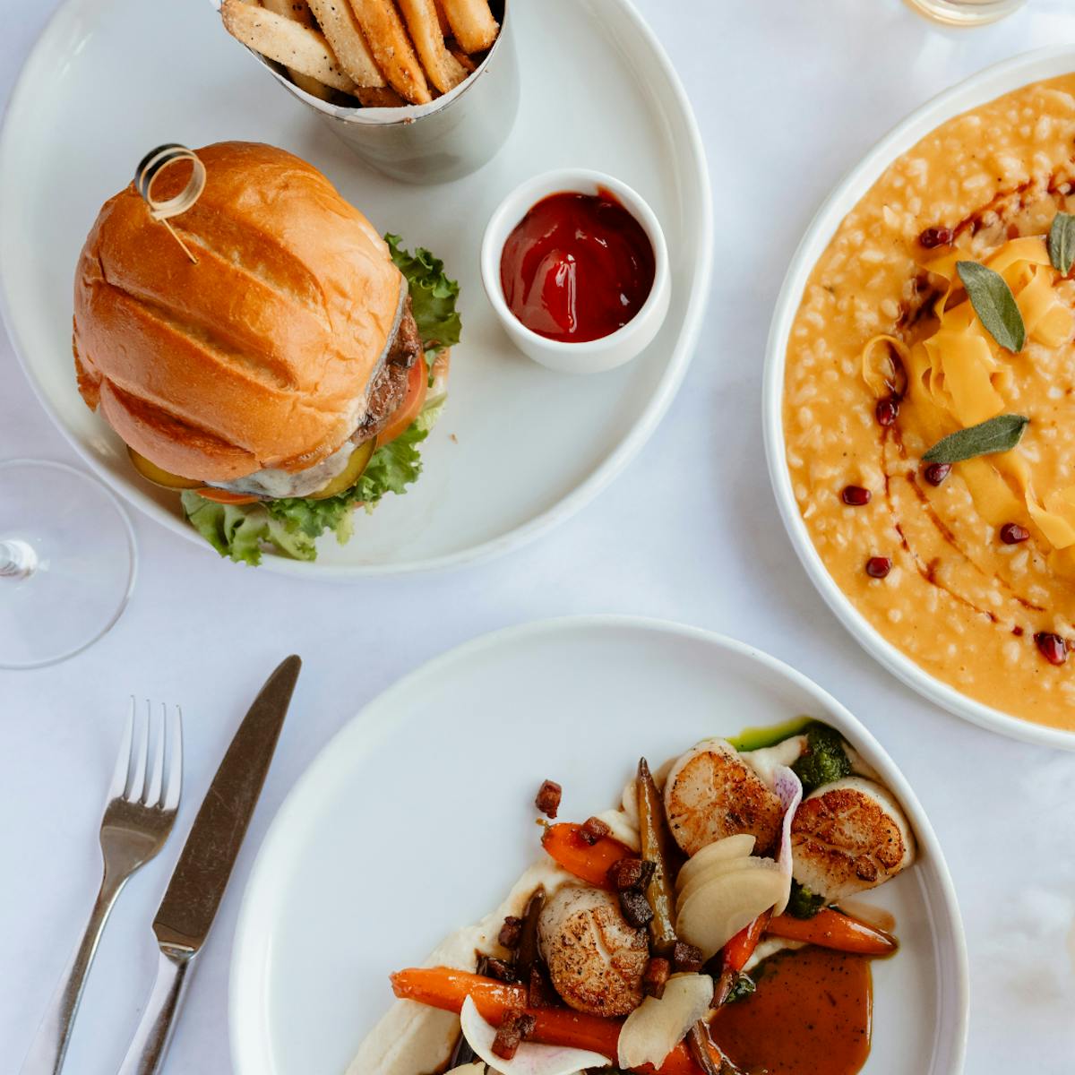 a bowl filled with different types of food on a plate